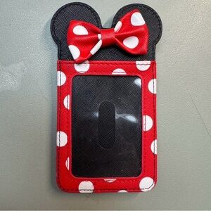 Disney Minnie Mouse Red and Black Polka Dot Card/ ID Slim Wallet
